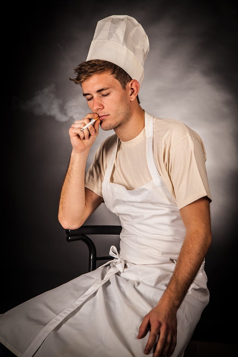 Caterer preparing food